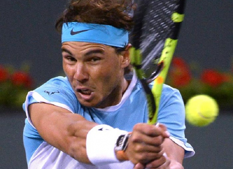 Rafael Nadal from Spain in action
