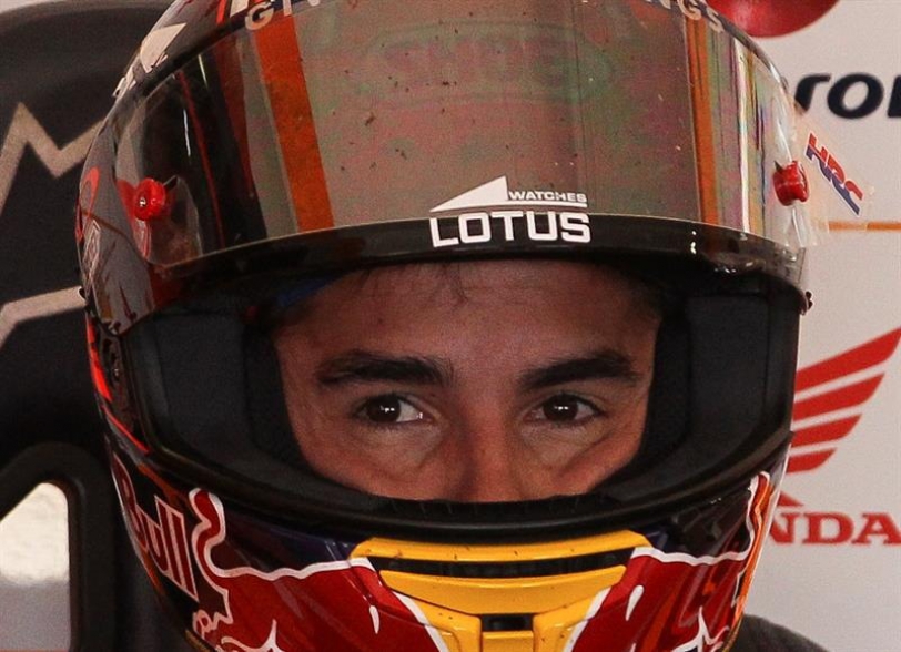 El piloto español de Moto GP Marc Márquez, de Honda, participa hoy, viernes 1 de abril de 2016, en la primera sesión de entrenamientos libres para el Gran Premio de Argentina en el circuito de Termas de Río Hondo (Argentina). EFE/David Fernández Crédito: EFE